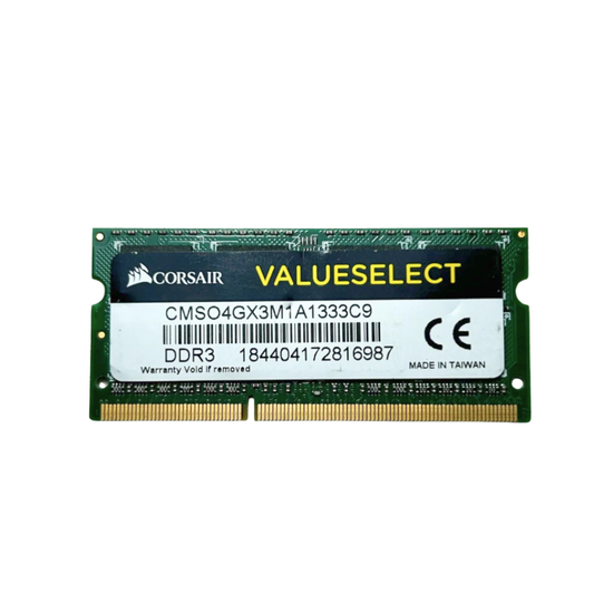 (Naudota) Corsair 4GB 2Rx8 PC3-10600S SODIMM CMSO4GX3M1A1333C9 Operatyvioji Atmintis
