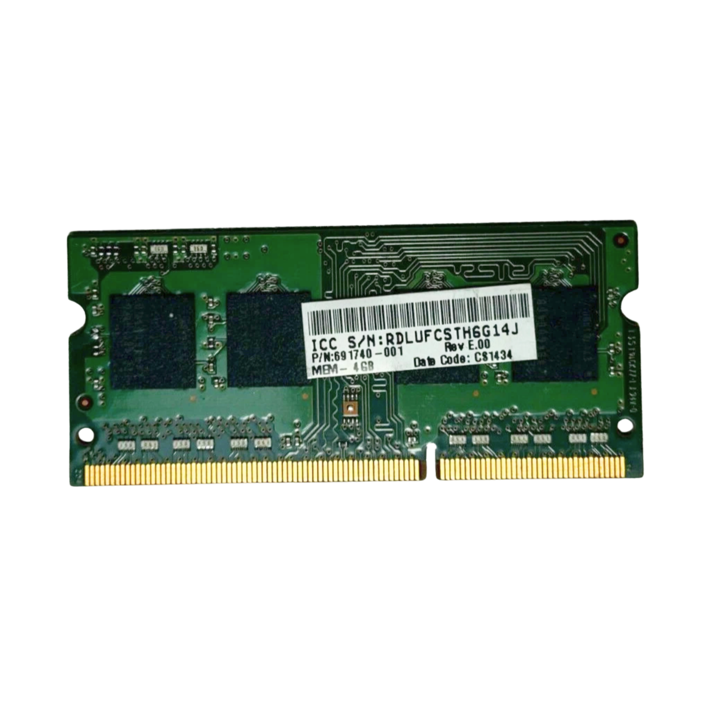 (Naudota) Samsung 4GB 1Rx8 PC3L-12800S-11-11-B2 SODIMM M471B5173BH0-YK0 Operatyvioji Atmintis