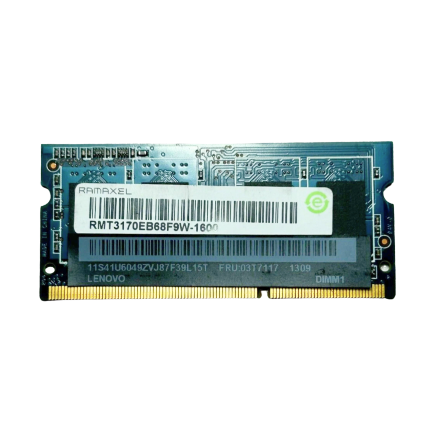 (Naudota) Ramaxel 4GB 1Rx8 PC3L-12800S-11-11-B4 SODIMM RMT3170EB68F9W-1600 Operatyvioji Atmintis