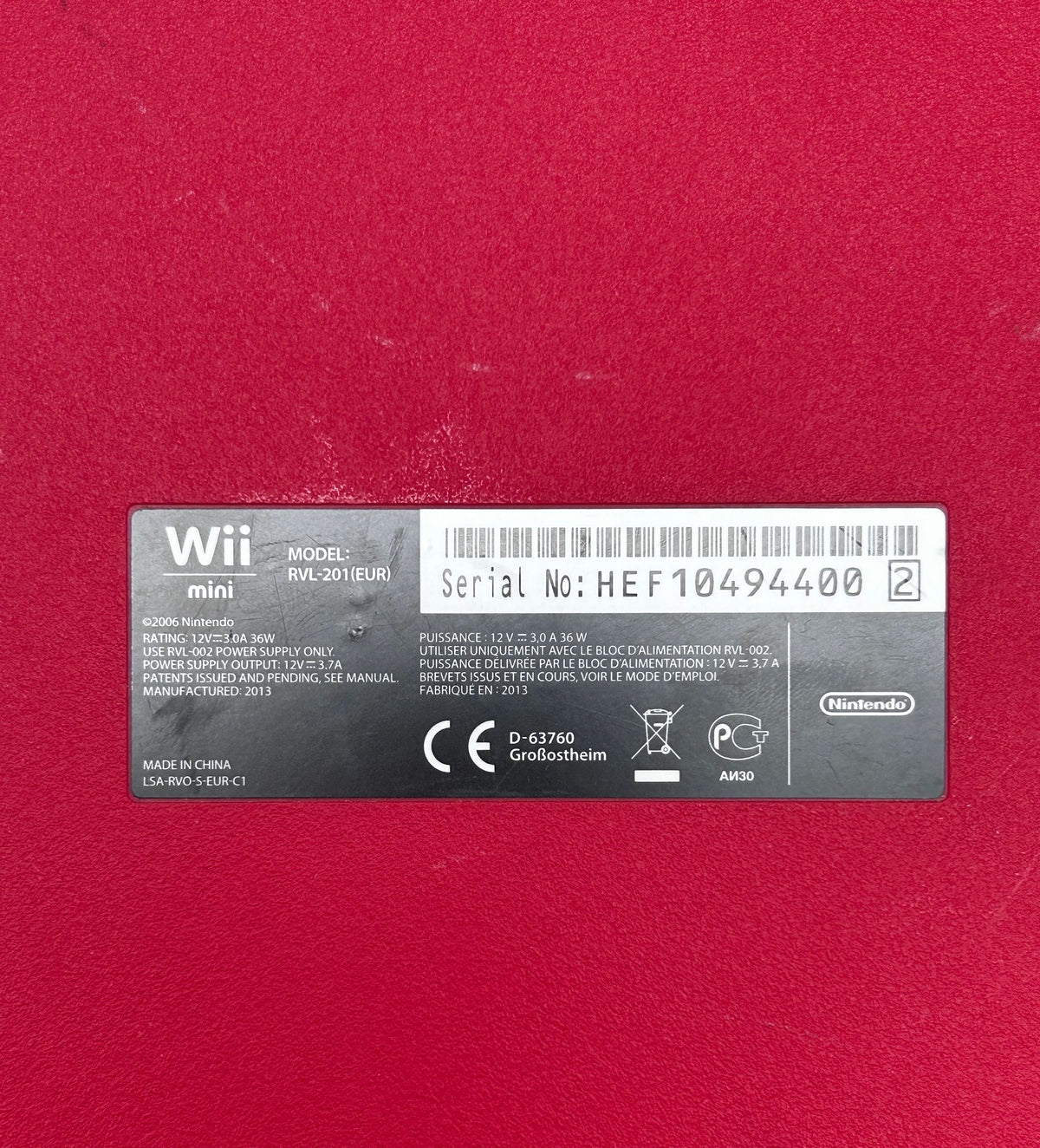 Nintendo Wii Mini RVL-201 (EUR) Žaidimų Konsolės Raudonas Rinkinys