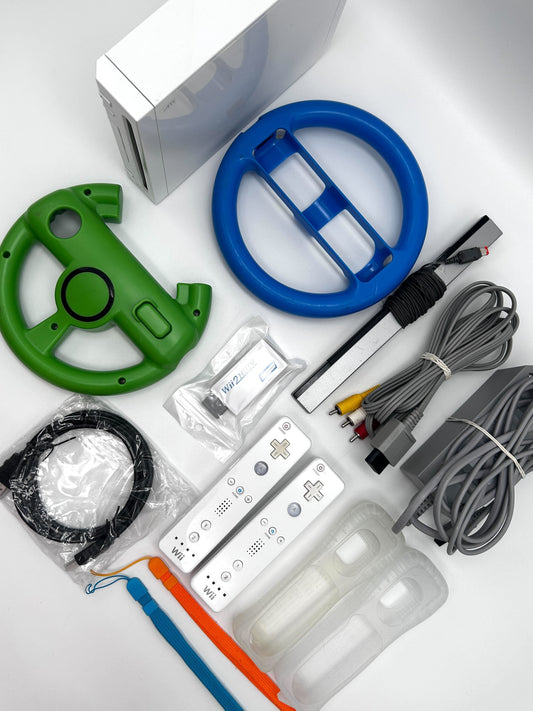 (+10 žaidimų) Nintendo Wii RVL-001 Žaidimų Konsolės Rinkinys Dviems