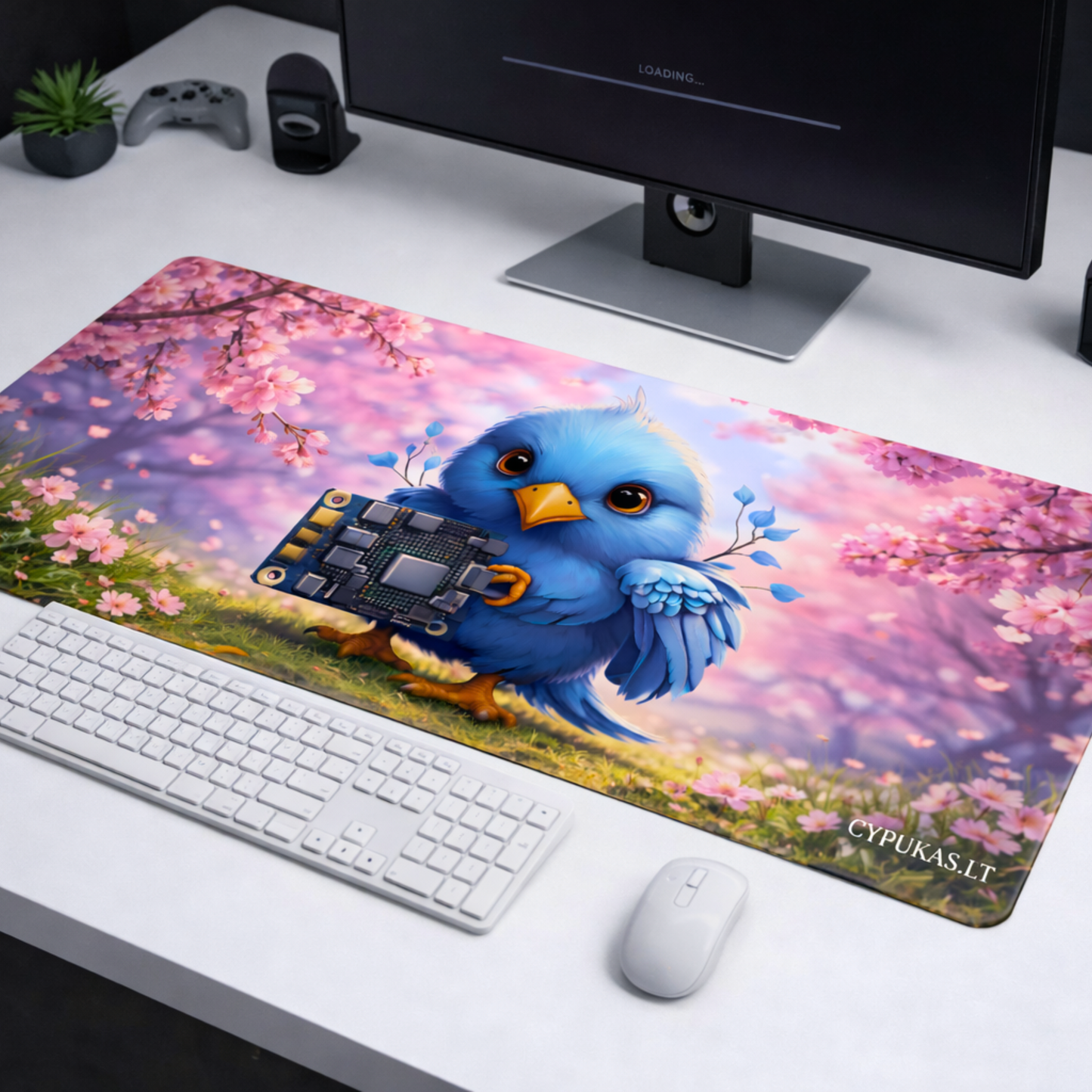 Labai Didelis ,,Cypukas Cherry Blossoms'' Žaidimų Kilimėlis Mousepad 90x40 + DOVANA!