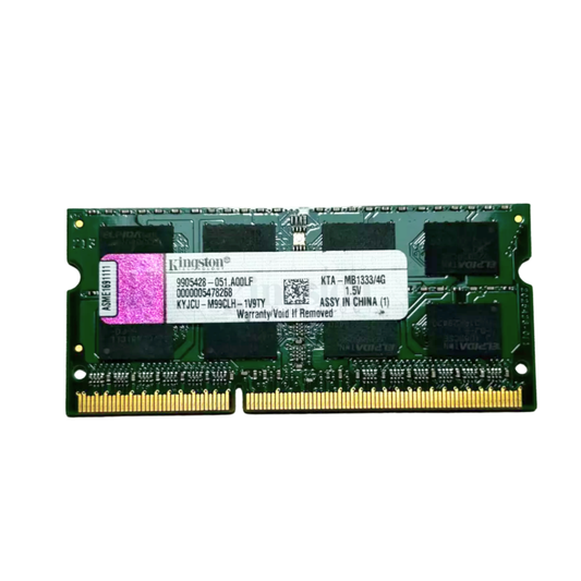 (Naudota) Kingston 4GB 2Rx8 DDR3-10600S SODIMM KTA-MB1333/4G 1.5V Operatyvioji Atmintis