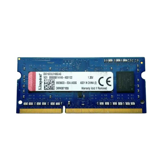 (Naudota) Kingston 4GB 1Rx8 DDR3L-12800 SODIMM CBD16D3LS1KBG/4G 1.35V Operatyvioji Atmintis