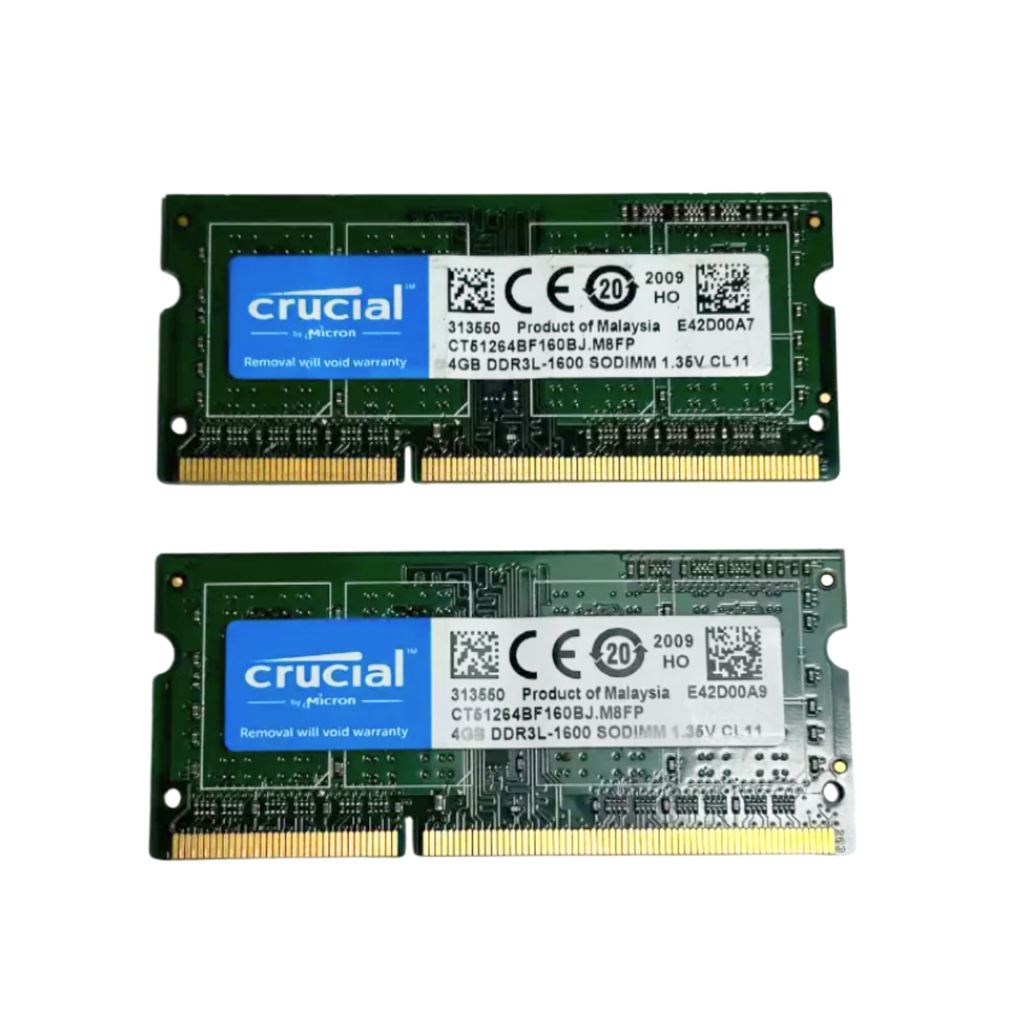 (Naudota) 2 VNT Crucial (2x4GB) 1Rx8 PC3L-12800S CL 11 1.35V RAM Suderinama su MacBook Pro
