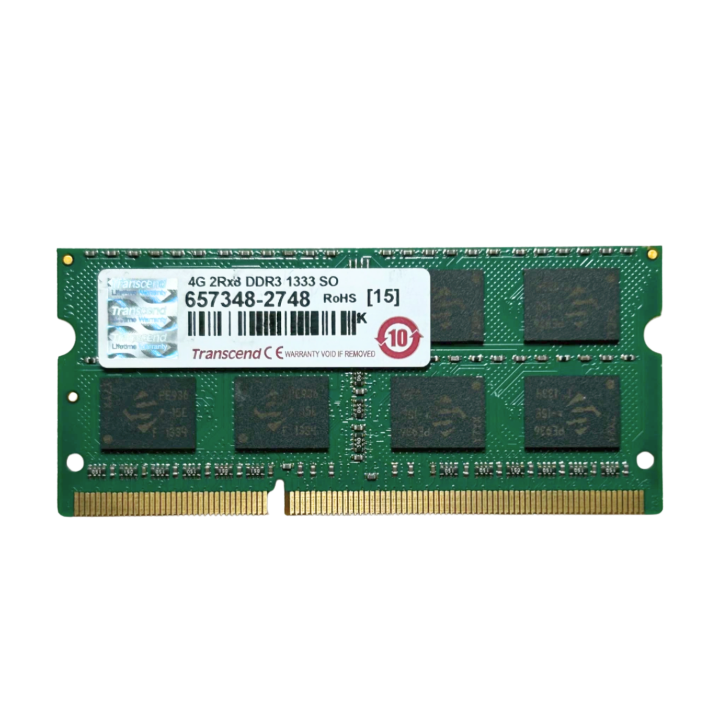 (Naudota) Transcend 4GB 2Rx8 DDR3-10600 SODIMM 657348-2748 Operatyvioji Atmintis