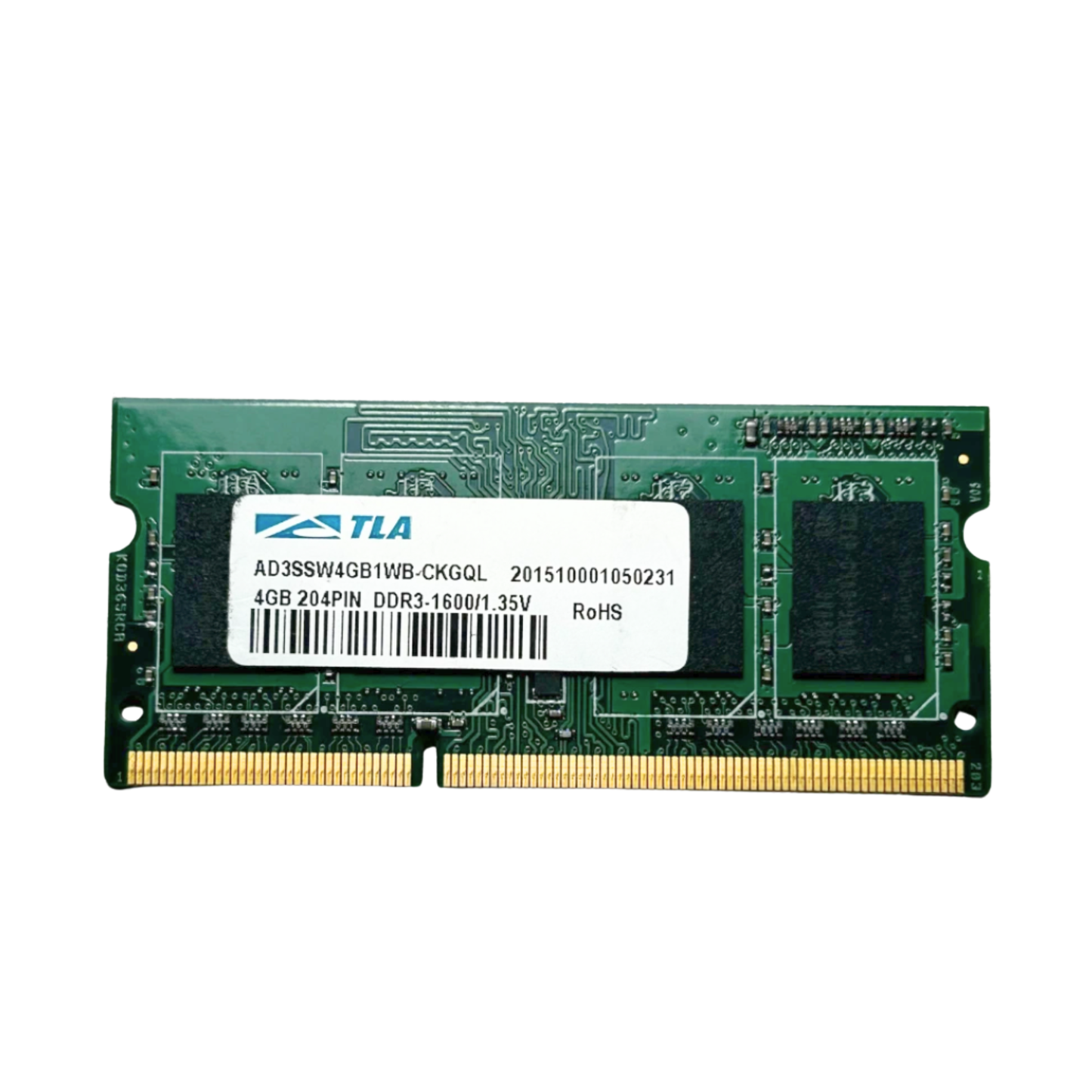(Naudota) TLA 4GB 1Rx8 DDR3-12800S SODIMM AD3SSW4GB1WB-CKGQL Operatyvioji Atmintis