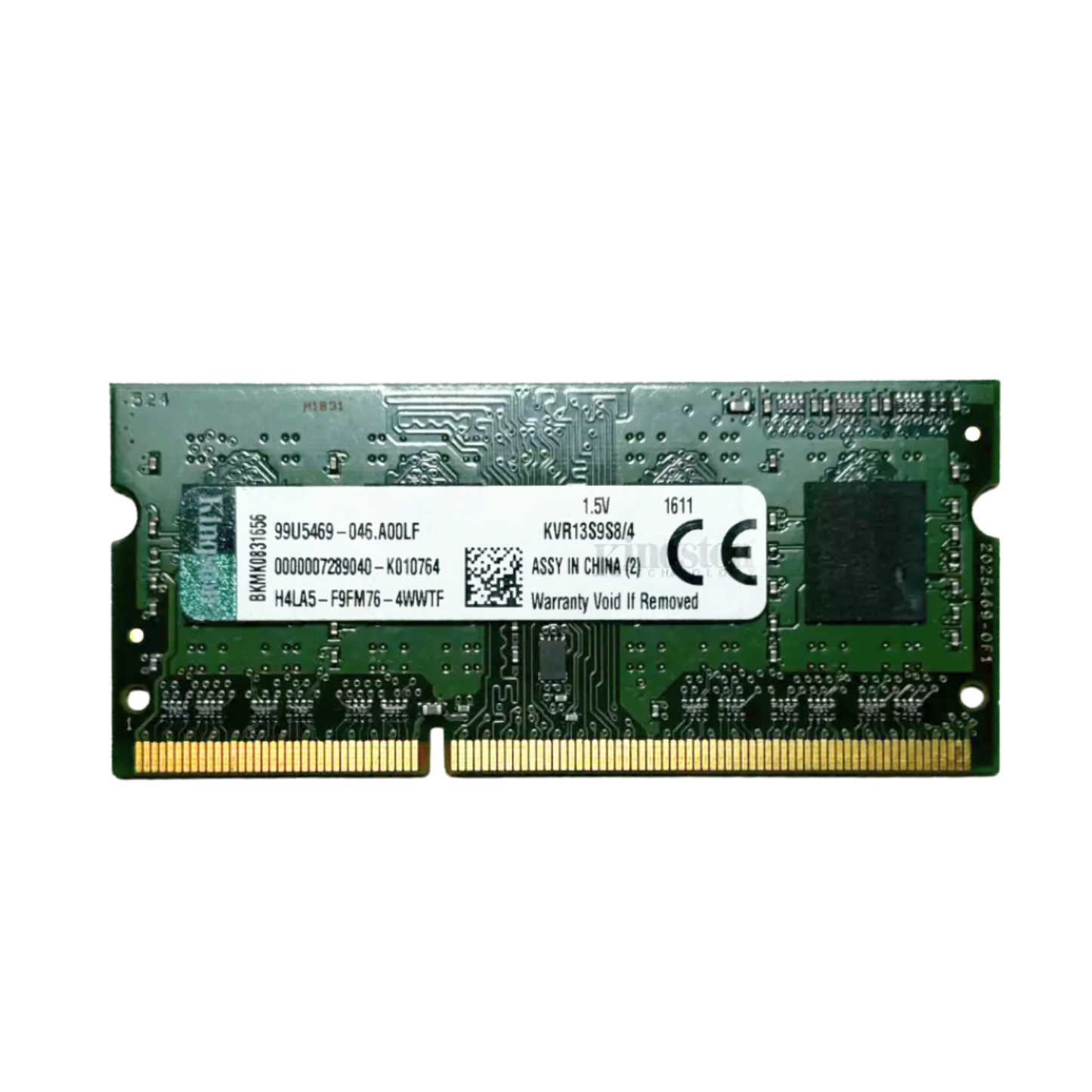 (Naudota) Kingston 4GB 1Rx8 PC3-10600 SODIMM KVR13S9S8/4 1.5V Operatyvioji Atmintis