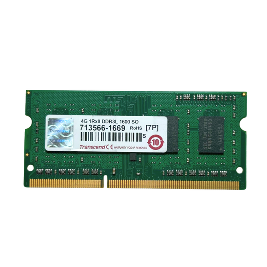 (Naudota) Transcend 4GB 1Rx8 1.35V DDR3L-12800S SODIMM Operatyvioji Atmintis