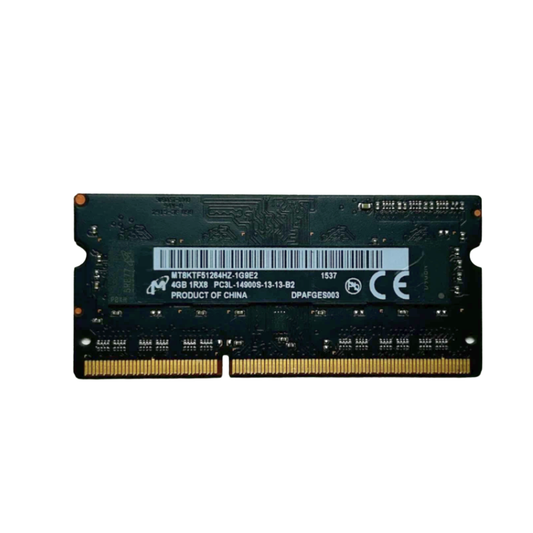 (Naudota) Micron 4GB 1Rx8 PC3L-14900S-13-13-B2 SODIMM MT8KTF51264HZ-1G9E2 Operatyvioji Atmintis