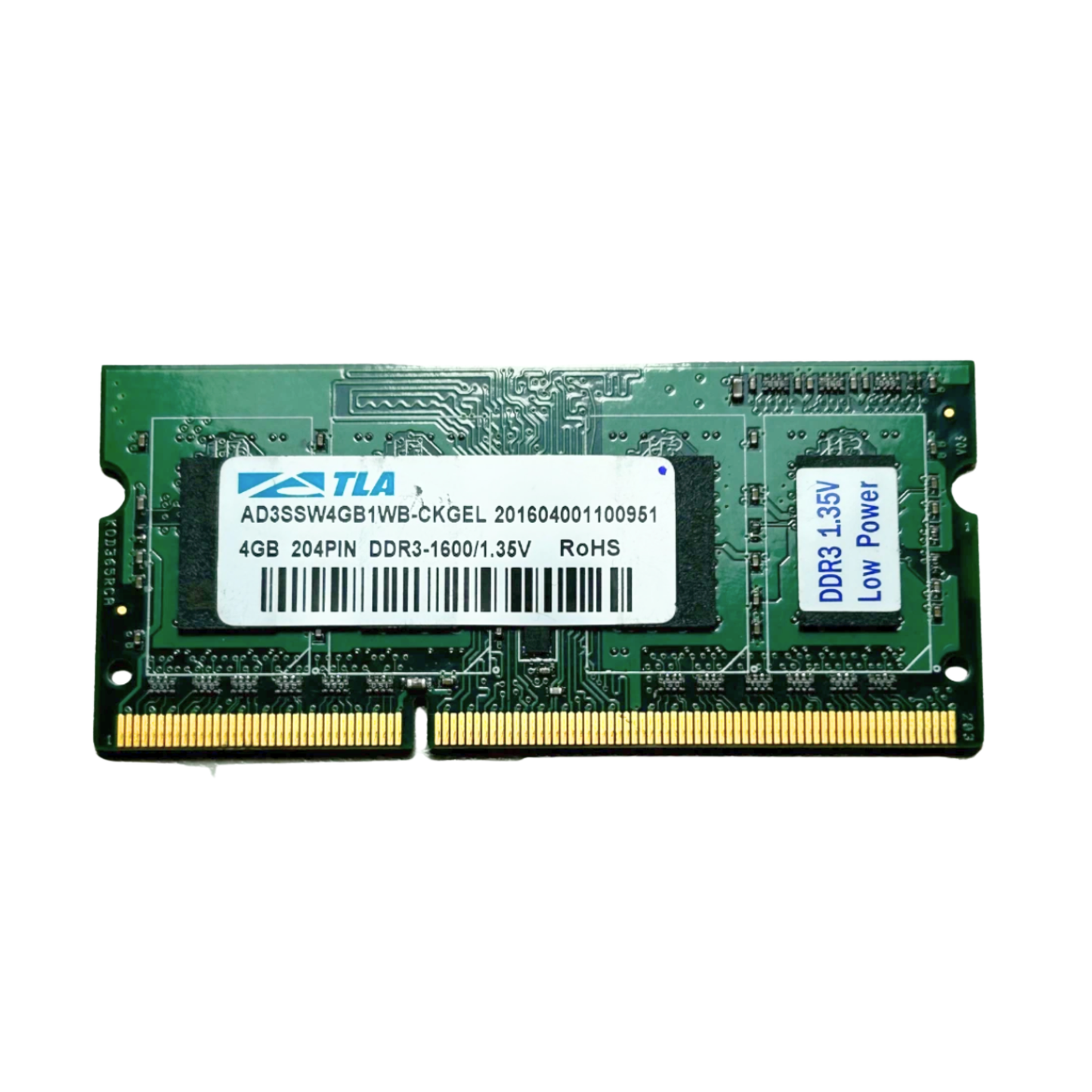 (Naudota) TLA 4GB 1Rx8 DDR3-1600 SODIMM AD3SSW4GB1WB-CKGEL Operatyvioji Atmintis