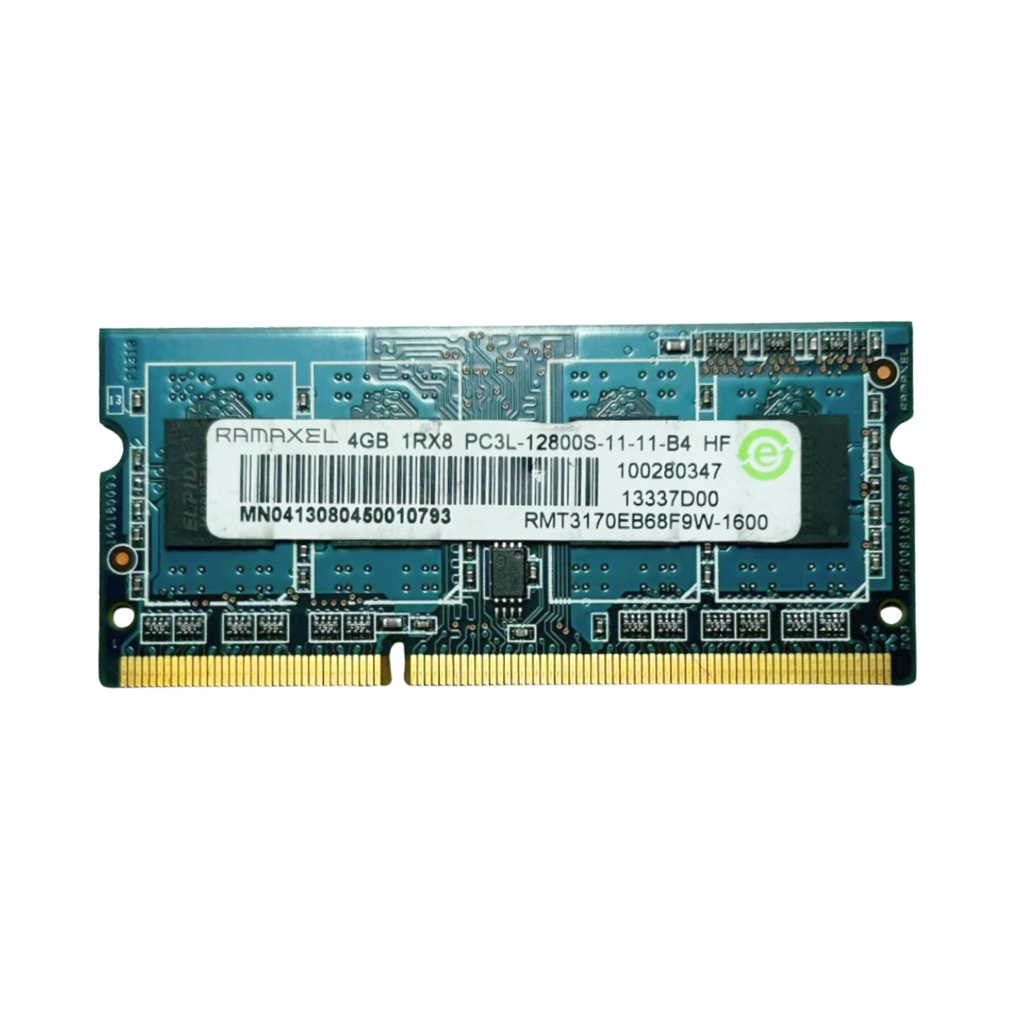 (Naudota) Ramaxel 4GB 1Rx8 PC3L-12800S-11-11-B4 SODIMM RMT3170EB68F9W-1600 Operatyvioji Atmintis