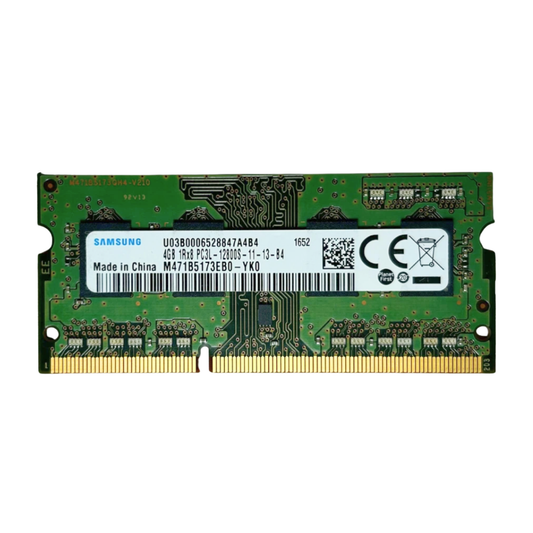 (Naudota) Samsung 4GB 1Rx8 PC3L-12800S-11-13-B4 SODIMM M471B5173EB0-YK0 Operatyvioji Atmintis