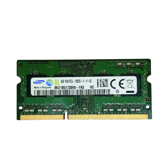 (Naudota) Samsung 4GB 1Rx8 PC3L-12800S-11-11-B2 SODIMM M471B5173BH0-YK0 Operatyvioji Atmintis