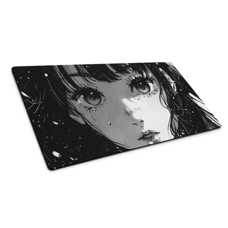 Black & White Anime Girl Žaidimų Kilimėlis Mousepad