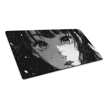 Black & White Anime Girl Žaidimų Kilimėlis Mousepad