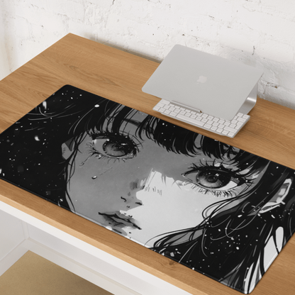 Black & White Anime Girl Žaidimų Kilimėlis Mousepad