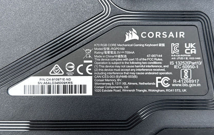 Originali Corsair K70 RGB CORE Gaming Šviečianti Žaidimų Klaviatūra