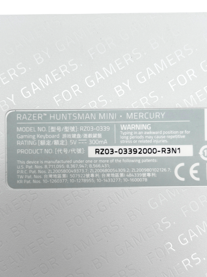 RAZER Huntsman Mini Mercury RZ03-0339 Balta Gaming Žaidimų Mechaninė Klaviatūra