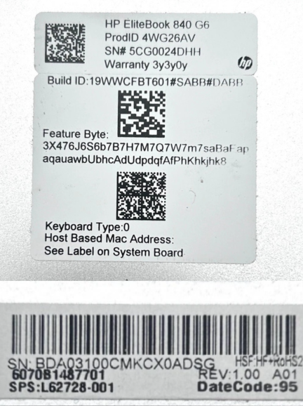 HP EliteBook 840 G6 Apatinis Korpuso Dangtis Dugnas (Lower Bottom Base) 6070B1487701