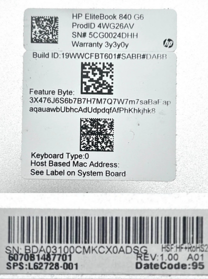 HP EliteBook 840 G6 Apatinis Korpuso Dangtis Dugnas (Lower Bottom Base) 6070B1487701