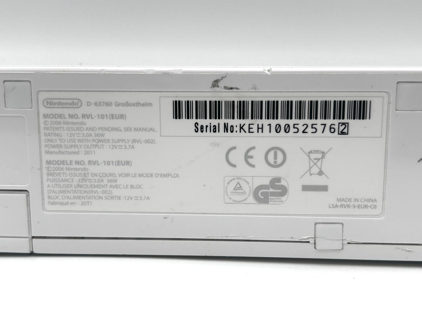 Nintendo Wii RVL-101 Žaidimų Konsolės Baltas Rinkinys