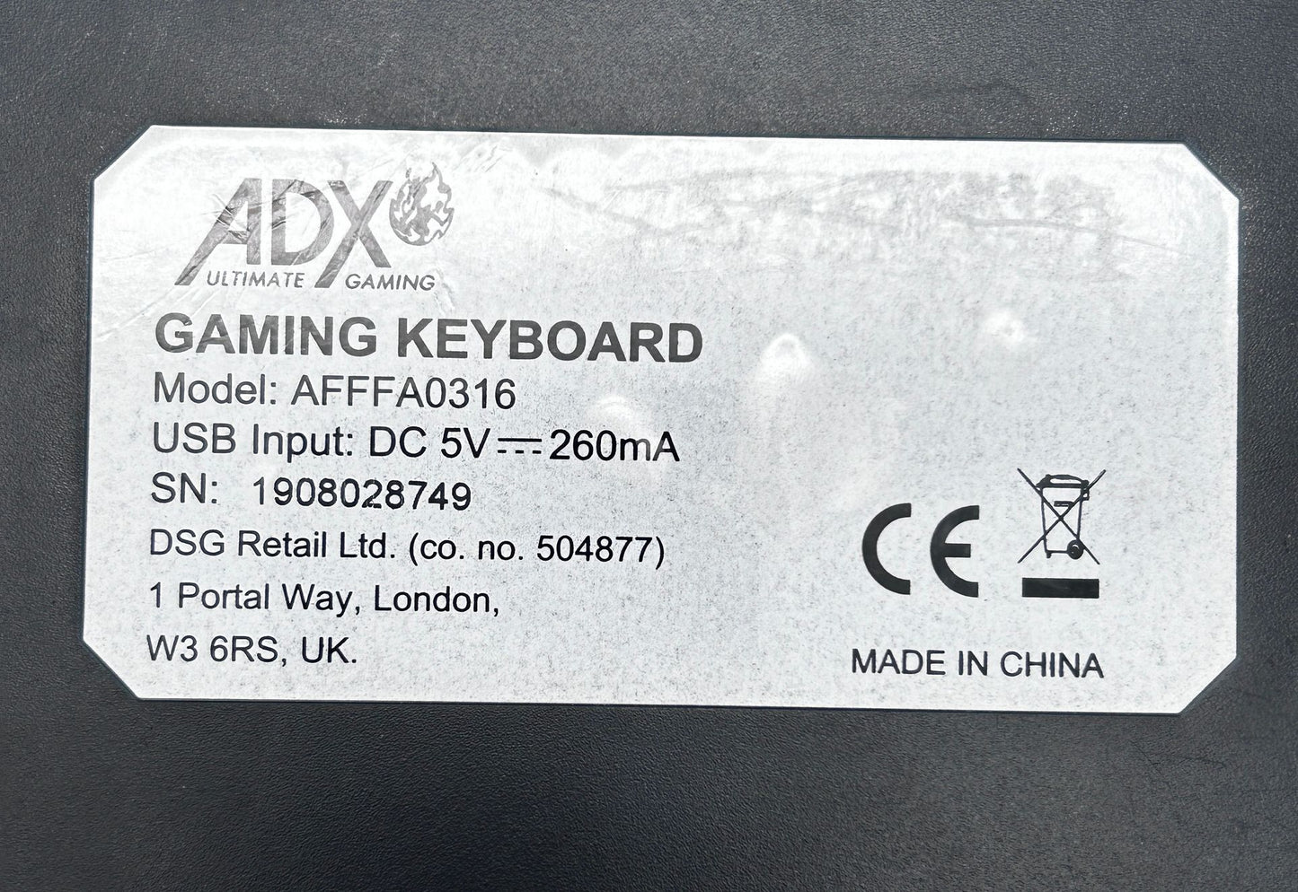 ADX Ultimate Gaming Laidinė Žaidimų Klaviatūra