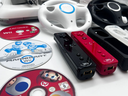 Nintendo Wii RVL-001 Žaidimų Konsolės Raudonas Rinkinys Dviems