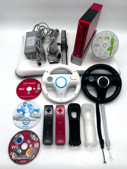 Nintendo Wii RVL-001 Žaidimų Konsolės Raudonas Rinkinys Dviems