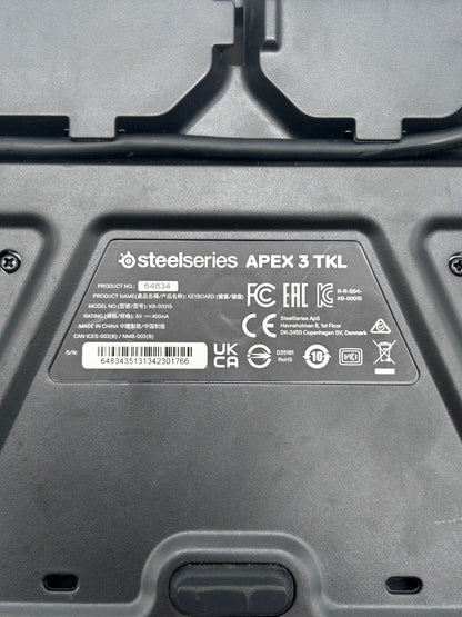 SteelSeries APEX 3 TKL Membraninė Gaming Žaidimų Klaviatūra