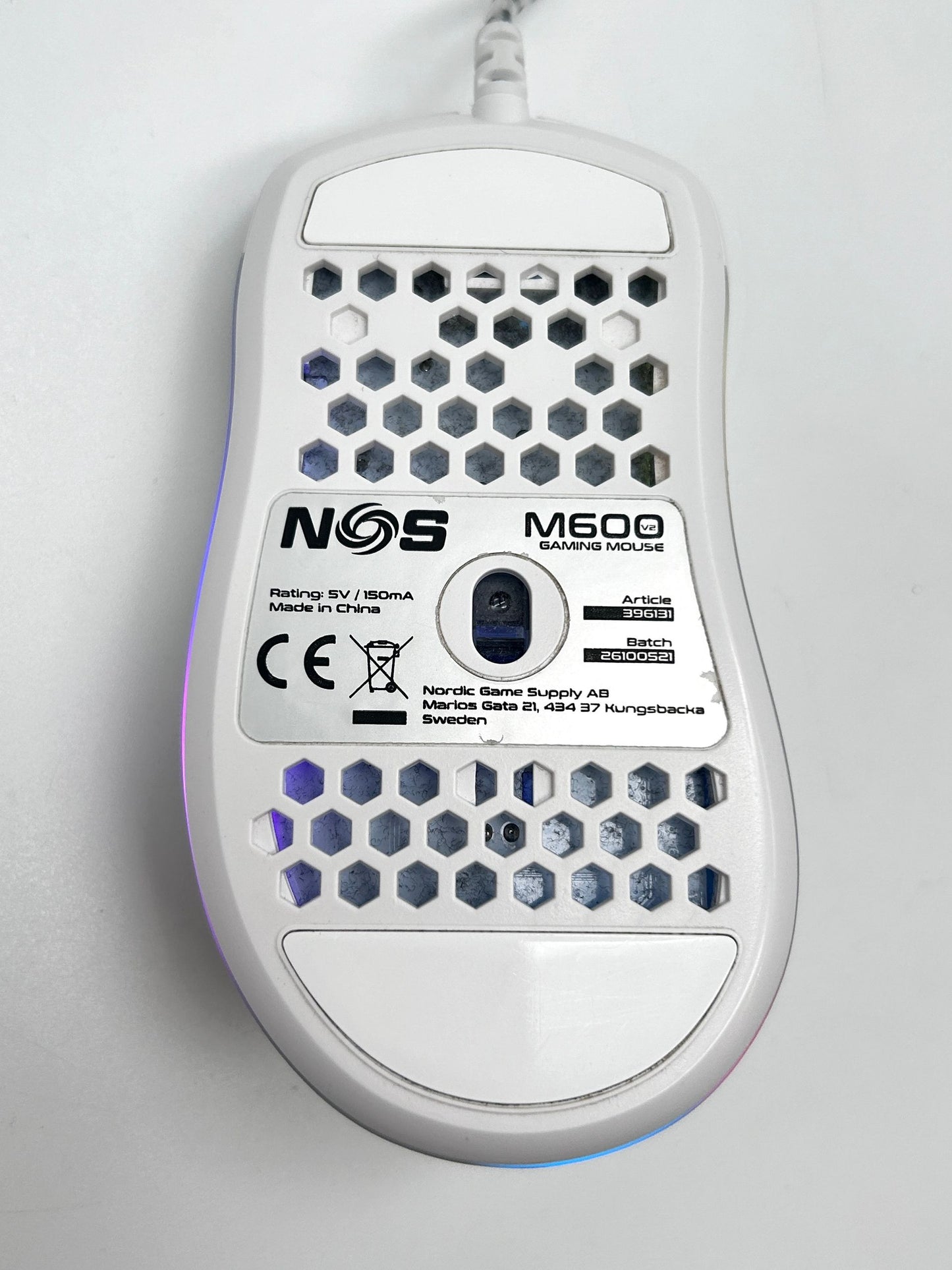 NOS M600 USB Laidinė Gaming Žaidimų Balta Pelė