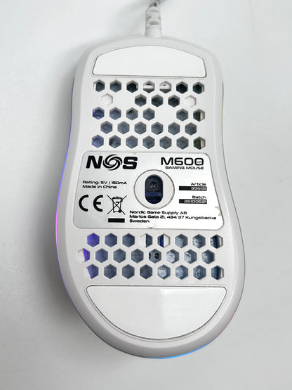 NOS M600 USB Laidinė Gaming Žaidimų Balta Pelė