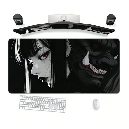 Labai Didelis ,,Anime Girl & Demon'' Žaidimų Kilimėlis Mousepad 90x40x0.2cm