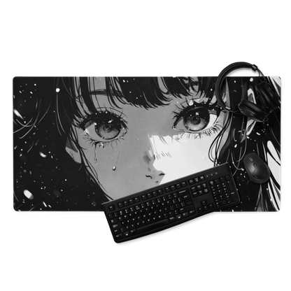 Black & White Anime Girl Žaidimų Kilimėlis Mousepad