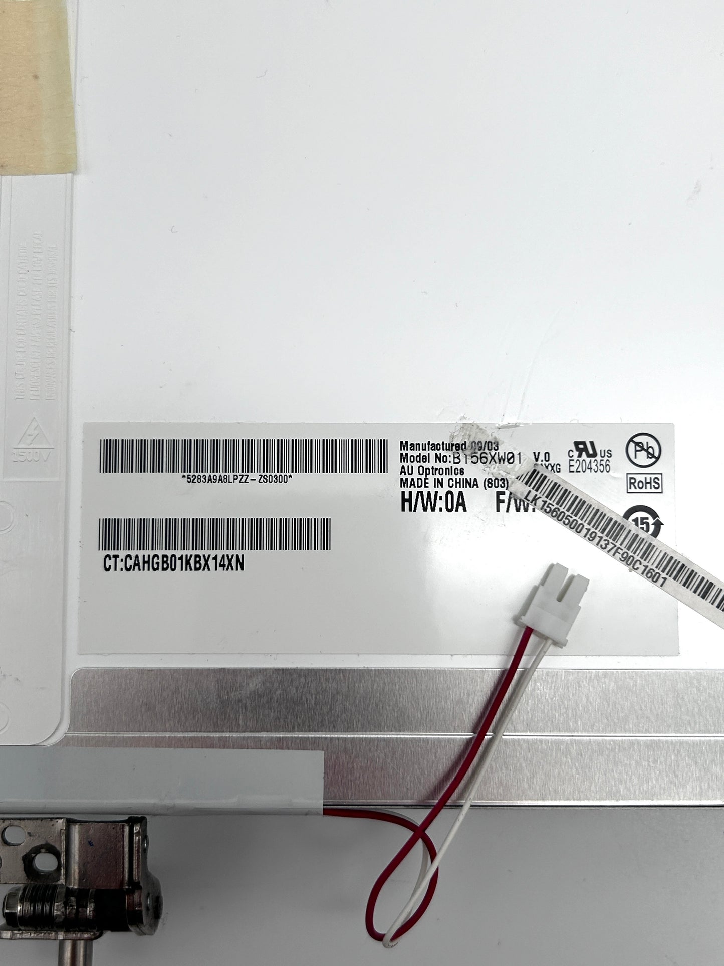 15.6'' AU Optronics CCFL LCD Ekranas HD (1366x768) 30-pin B156XW01 V.0