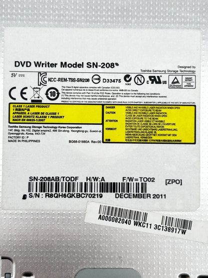 Toshiba Samsung SN-208 DVD Writer Optical Drive Optinis Įrenginys SN-208AB