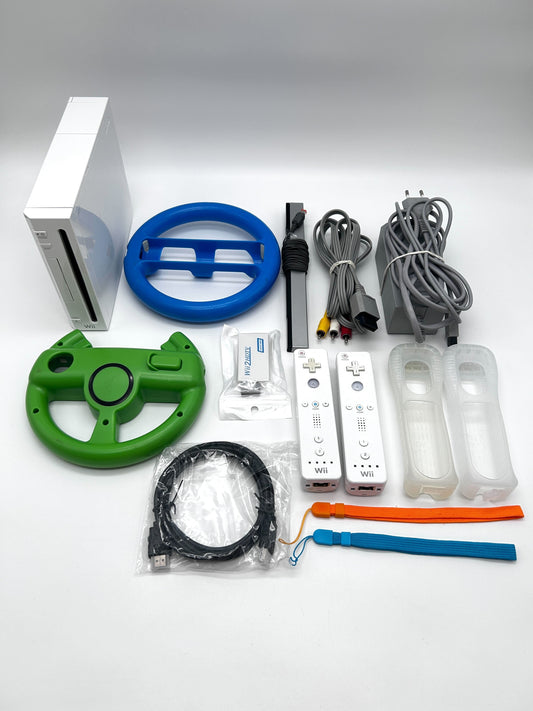 (+10 žaidimų) Nintendo Wii RVL-001 Žaidimų Konsolės Rinkinys Dviems