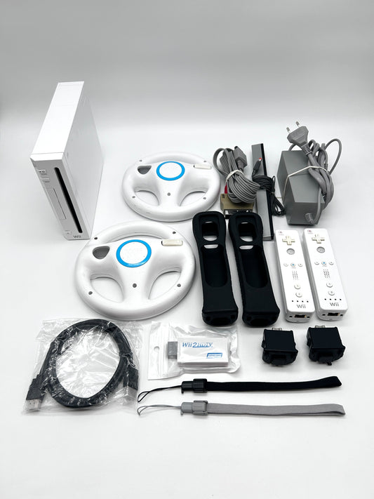 (+17 žaidimų) Nintendo Wii RVL-001 Žaidimų Konsolės Rinkinys Dviems