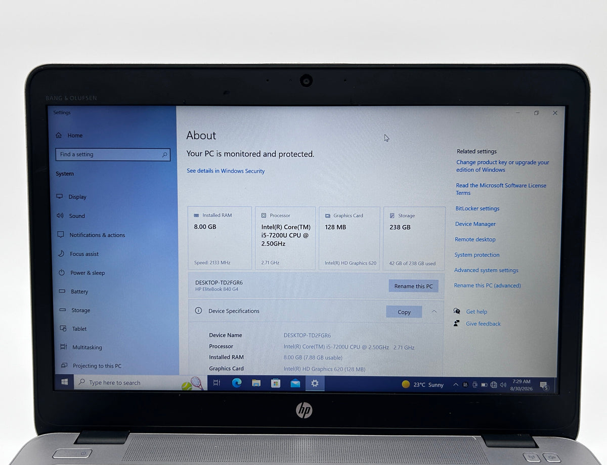 HP EliteBook 840 G4 Intel i5-7200U / 8GB RAM / 256GB SSD Nešiojamasis Kompiuteris