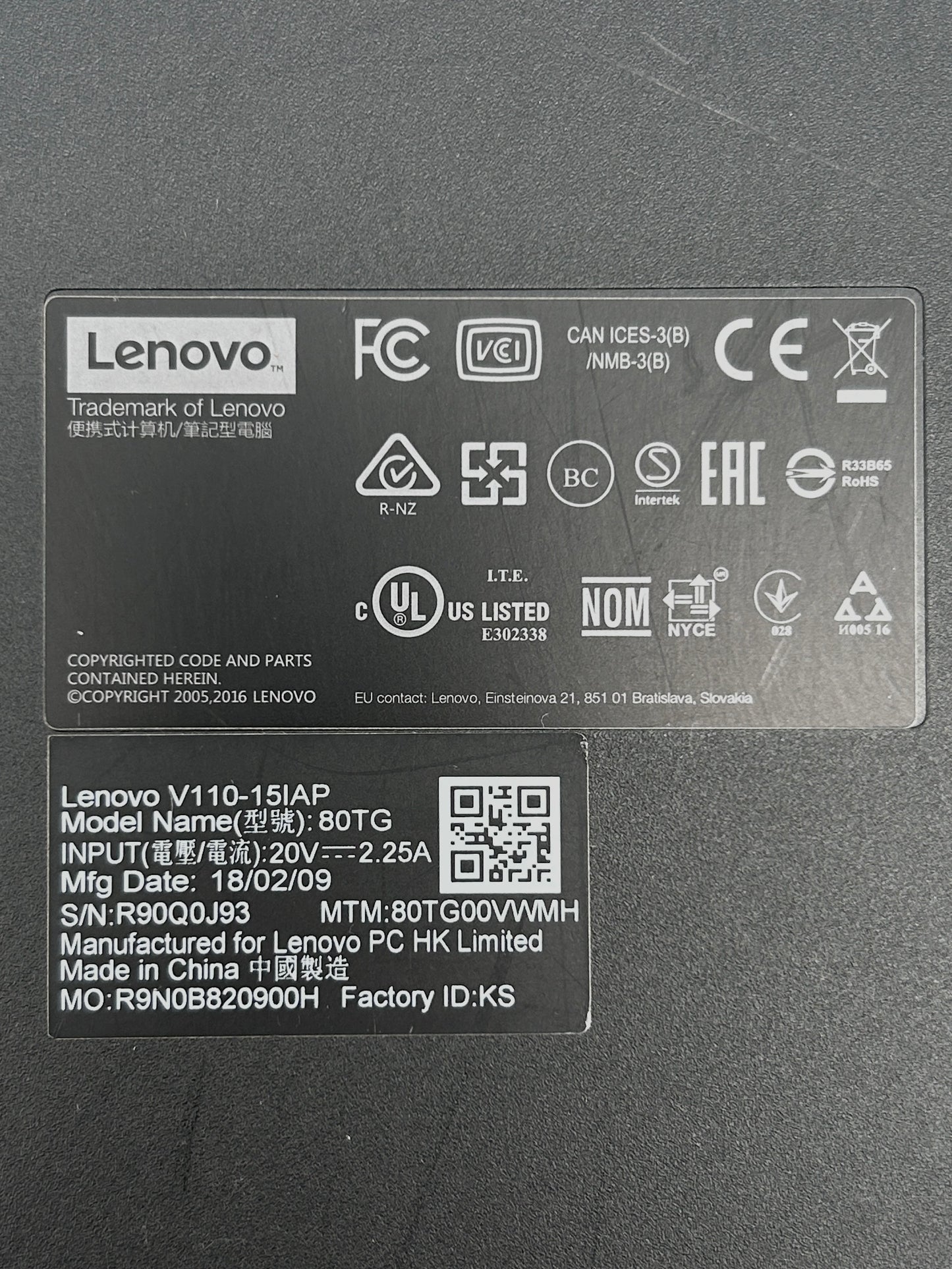 Lenovo V110-15IAP Apatinis Korpuso Dangtis Dugnas (Lower Bottom Base) 5CB0M44667 460.08B01.0004