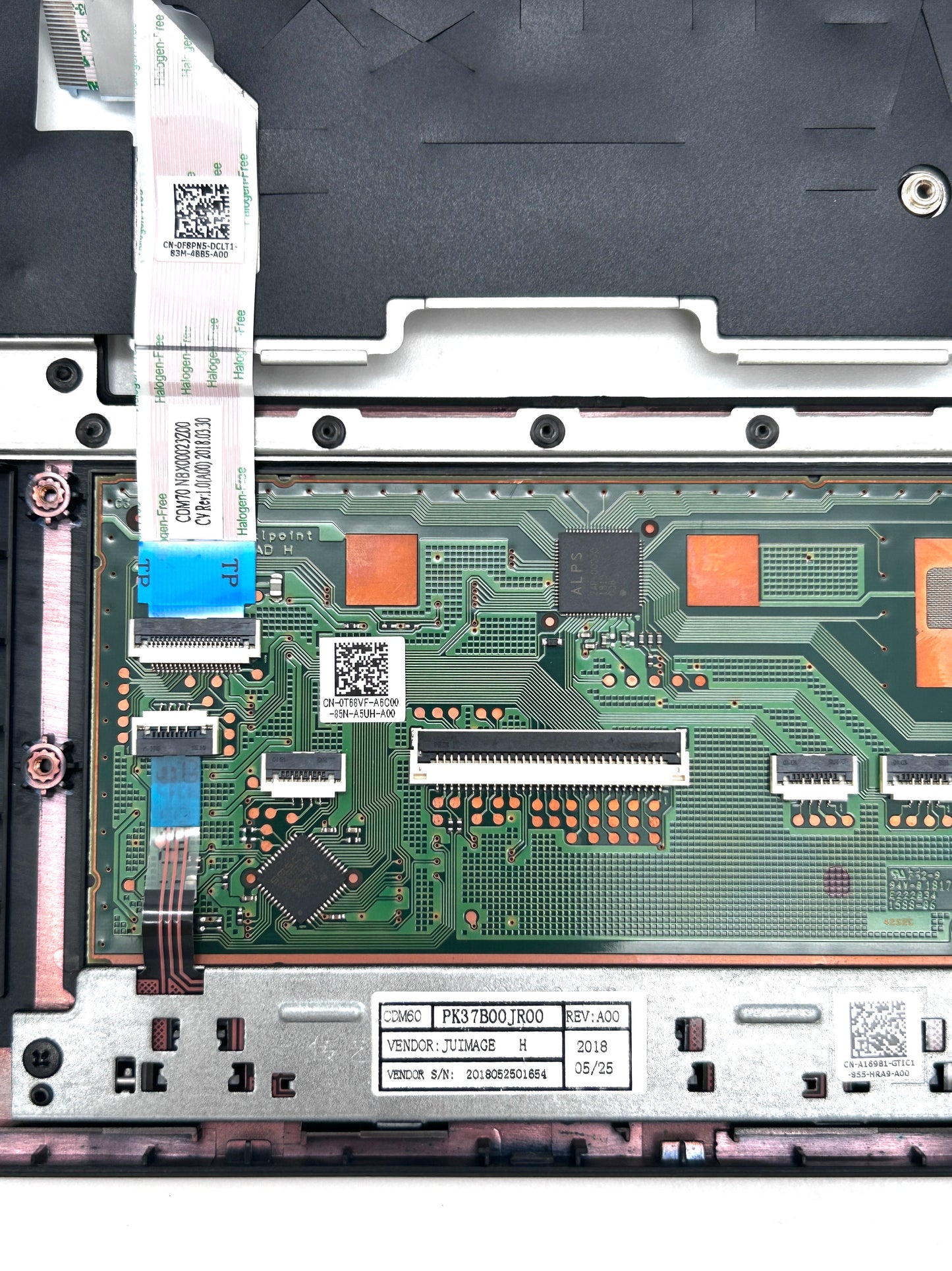 Dell Latitude 5480 Klaviatūros Korpusas (Palmrest) Su Jutikliniu Pelės Kilimėliu A16726