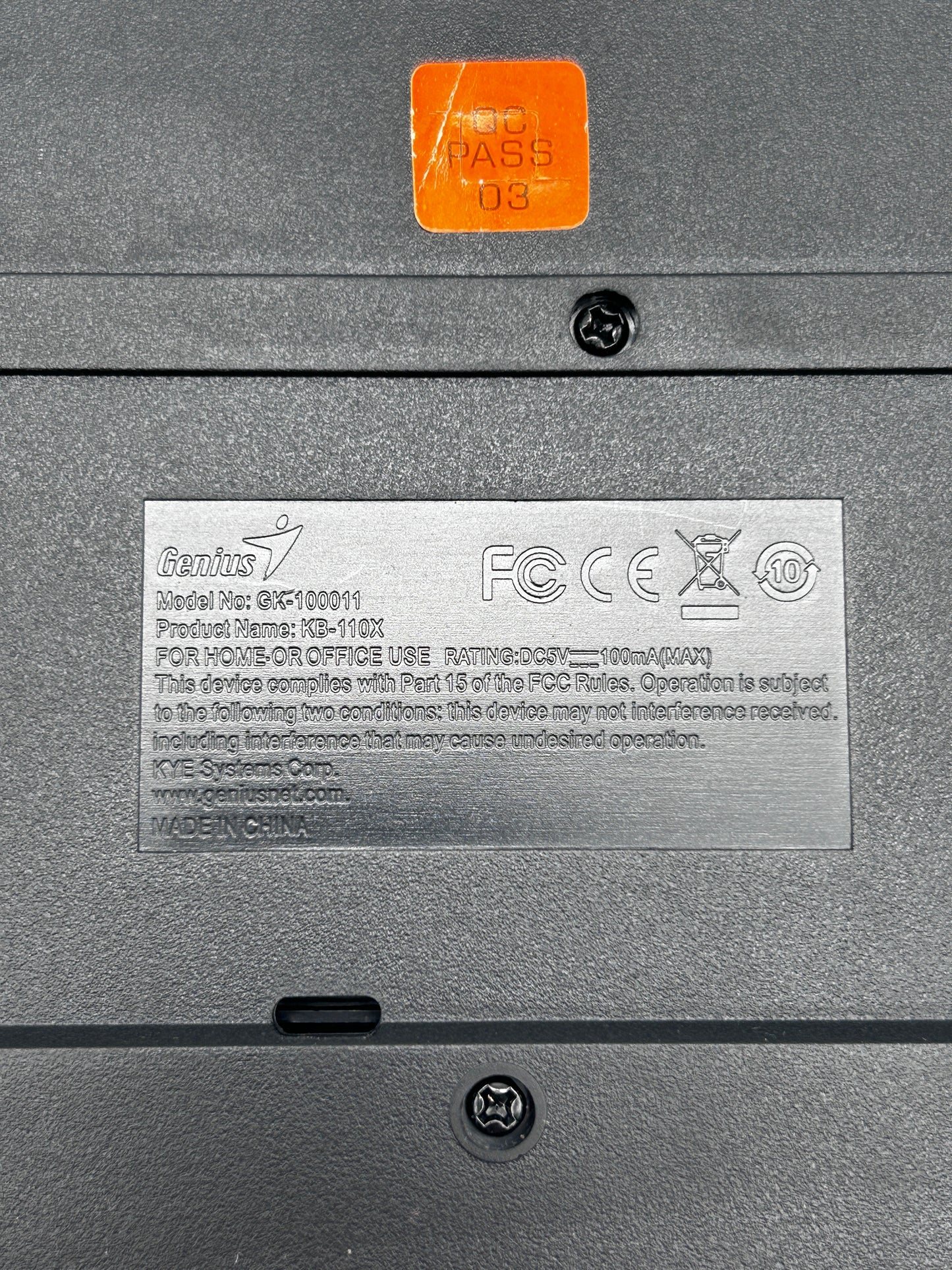 Genius GK-100011 Membraninė USB Laidinė Klaviatūra