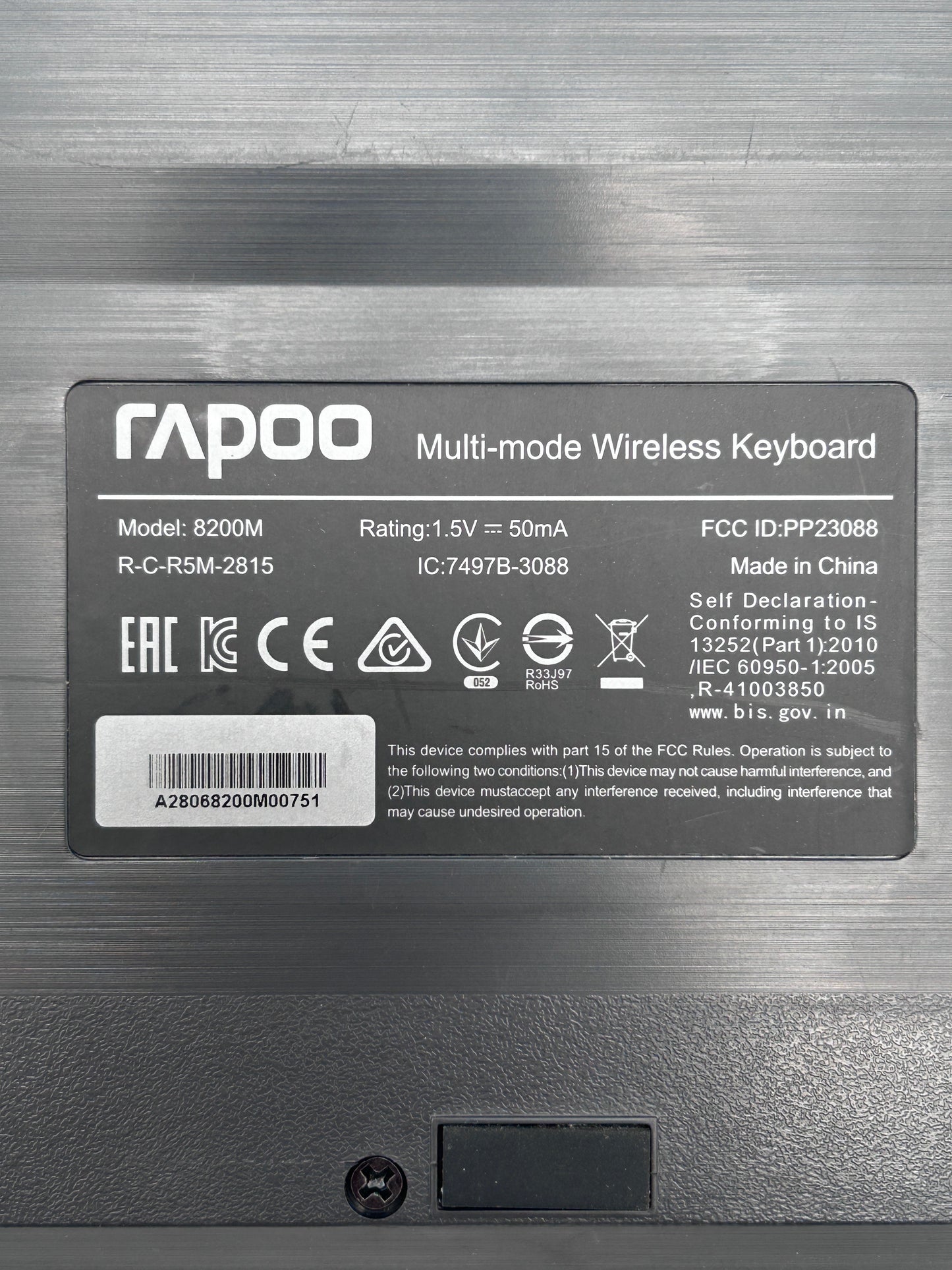 Rapoo 8200M Multi-mode Belaidė Darbo Klaviatūra