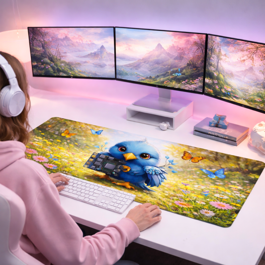 Labai Didelis ,,Cypukas Sunny Meadow'' Žaidimų Kilimėlis Mousepad 90x40 + DOVANA!