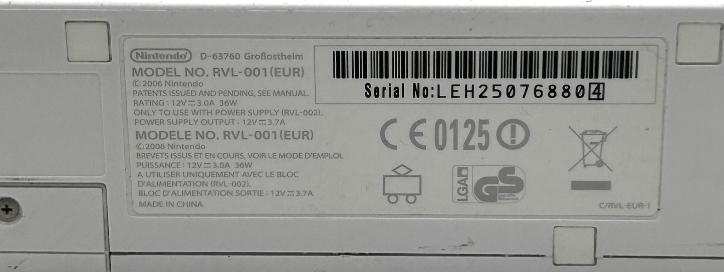 Nintendo Wii RVL-001 Žaidimų Konsolės Baltas Rinkinys