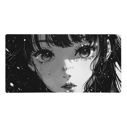 Black & White Anime Girl Žaidimų Kilimėlis Mousepad