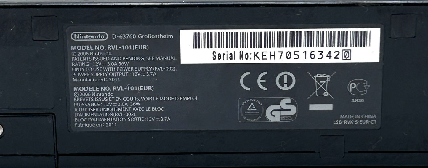 Nintendo Wii RVL-101 Žaidimų Konsolės Juodas Rinkinys