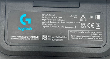 Logitech G915 Wireless (Tactile) RGB Mechaninė Gaming Žaidimų Klaviatūra