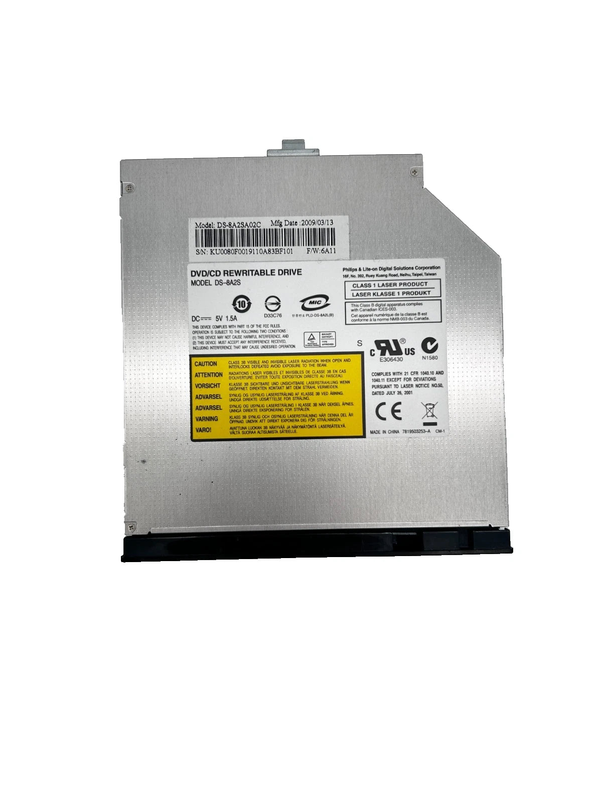 Acer Aspire 5737Z DVD CD-RW Optical Disk Drive Diskas DS-8A2S