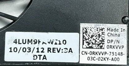 Dell Inspiron N7010 Aušintuvas (CPU Cooling Fan) 3-Pin RKVVP 4LUM9FAWI10